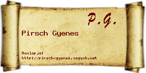 Pirsch Gyenes névjegykártya